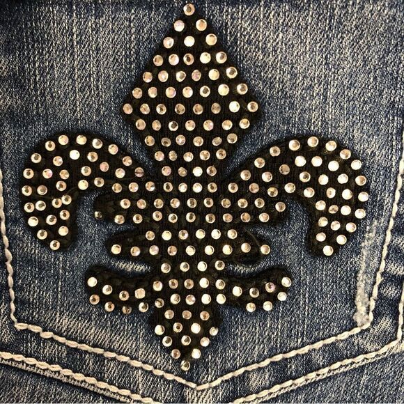 Red Rivet Capri Jeans Size 3 - Picture 5 of 6